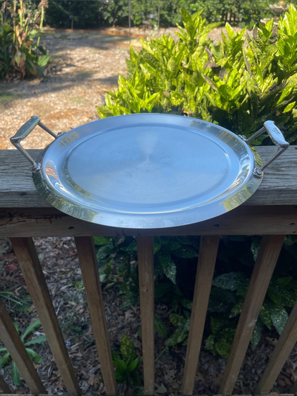 All-Clad Stainless Steel Round Serving Tray with Handles
